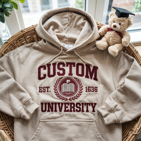 Custom College Embroidered Sweatshirt | Graduation Senior Crewneck | University Hoodie - ORI888