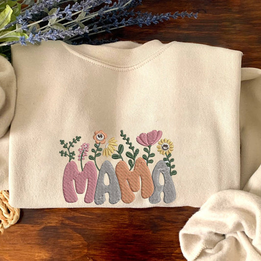 Baseball Mama Embroidered Sweatshirt – Cozy Custom Gift for Sports Moms